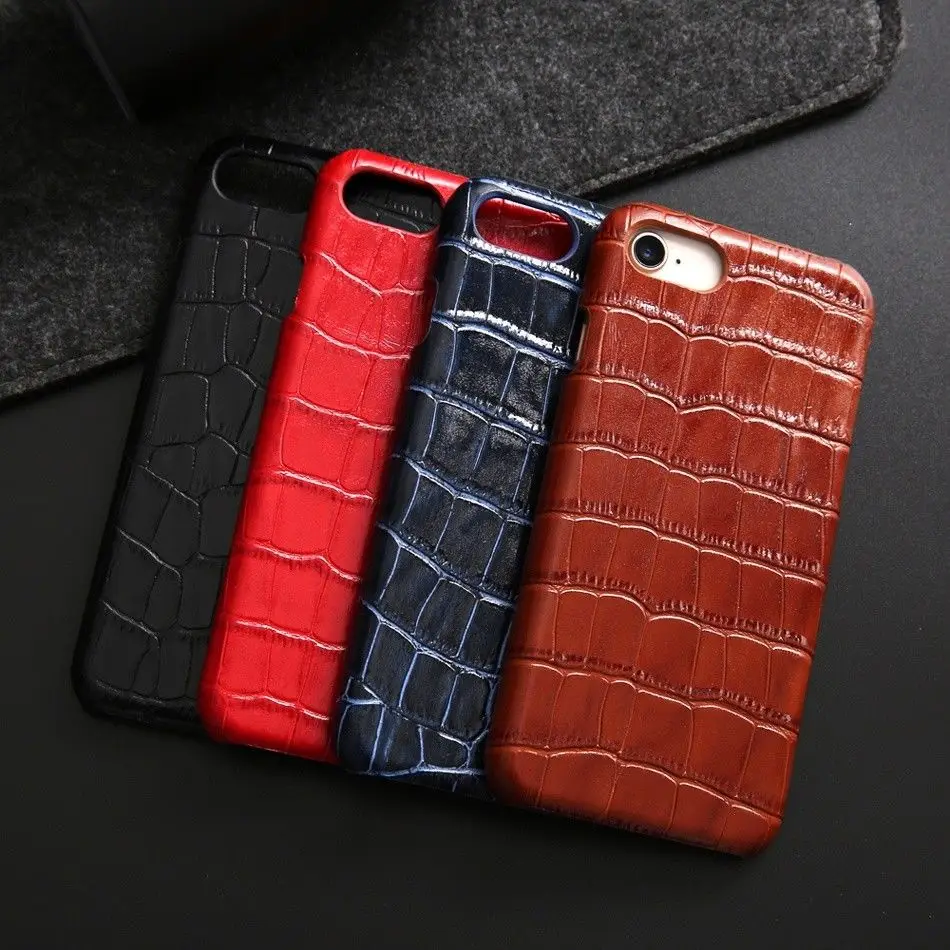 Чехол из натуральной кожи для Apple iPhone 6 6S 7 8 Plus X XS Max XR 8+ задняя крышка из крокодиловой кожи+ Защитная пленка для экрана