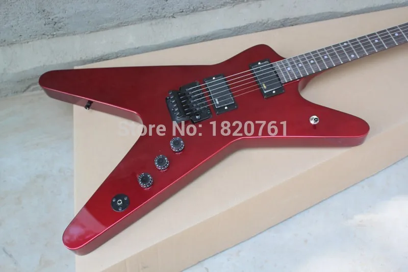 Оптовая продажа высокое качество Flying V модель EMG pick up Dean красная электрическая