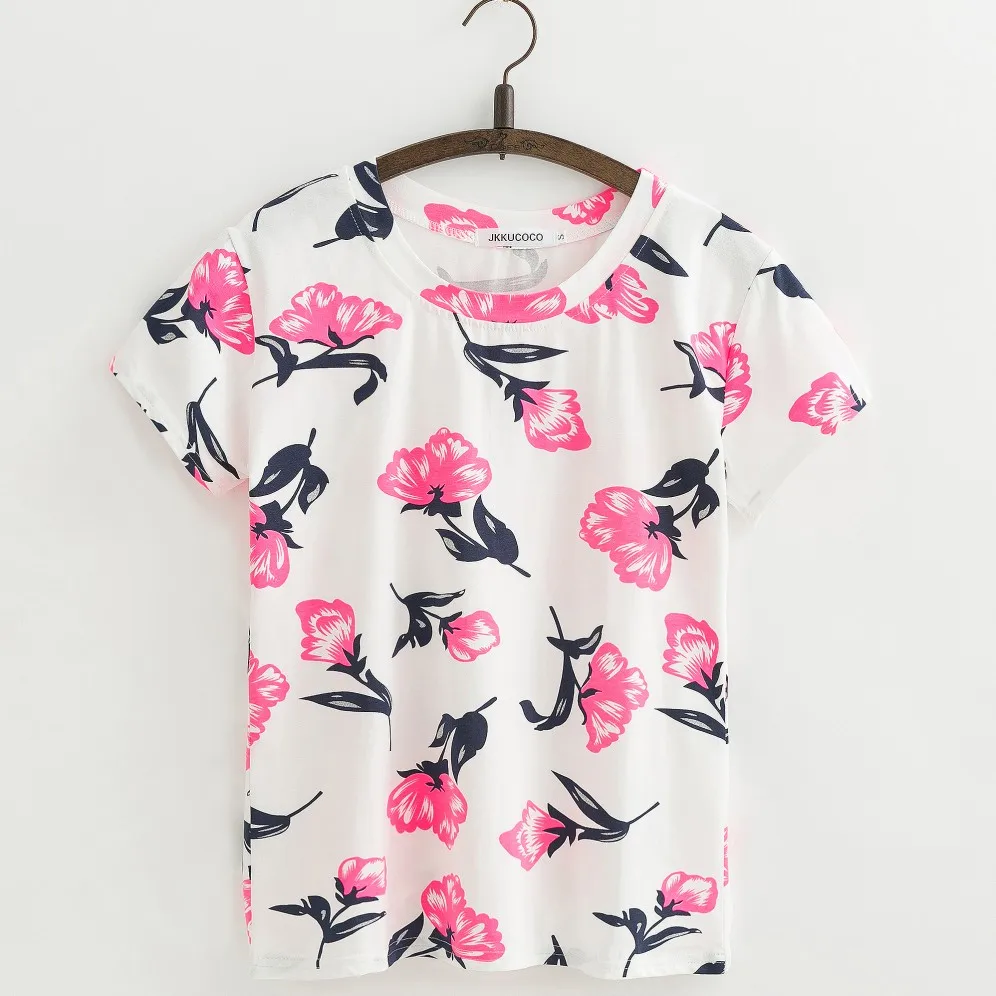 JKKUCOCO новейшая женская футболка красивая с цветочным принтом и орхидеей женские