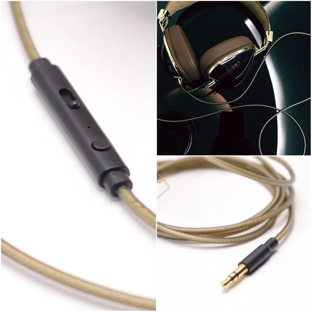 Обновленный кабель OFC Серебряная пластина, провод для Skullcandy Авиатор дробилка HESH 2 нокаут наушников 3,5 мм до 3,5 мм аудио микрофон