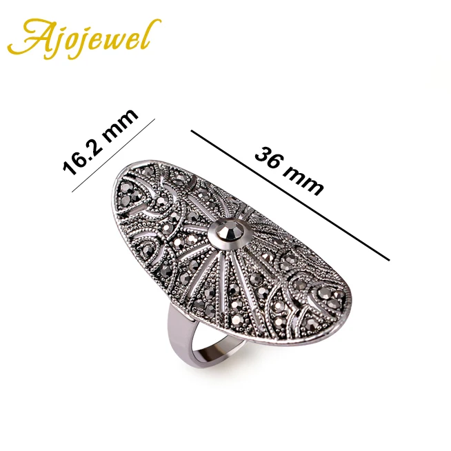 Новое Элегантное женское винтажное ретро кольцо с черным камнем Anel De Falange Bijoux