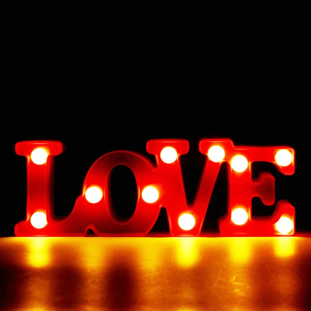 Светящиеся буквы алфавита Love Красный ночник с подсветкой украшение для дома и