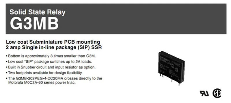 10 шт. твердотельные реле G3MB-202P-5VDC G3MB-202P-5V G3MB-202P DC-AC PCB, SSR в 5VDC, 240V AC 2A