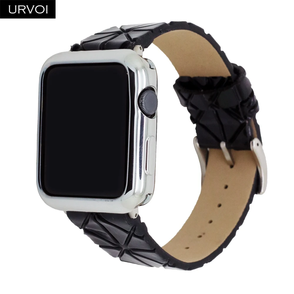 URVOI ремешок для apple watch серии 4 3 2 1 Искусственная кожа ремешок для iwatch ремень геометрическим узором современный дизайн 38/ 40/42/44 мм