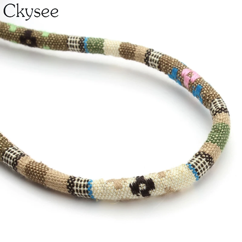 

Ckysee 5yards 16colors Colored Fabric Cotton Cord Rope String Jewelry Cords 6mm for Necklaces Bracelets Jewelry Making Supplies