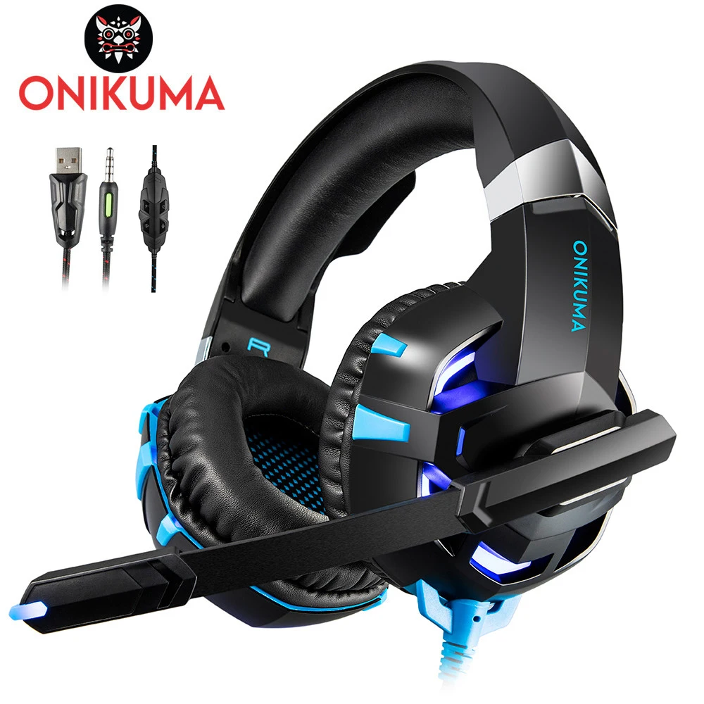 ONIKUMA K2 PS4 игровая гарнитура casque PC стерео наушники с гарнитурой светодиодный фоном