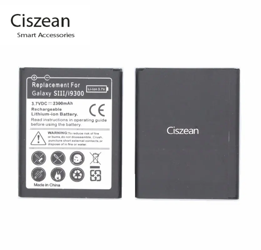 Сменный аккумулятор Ciszean 1x2300 мАч для Samsung Galaxy S3 III S 3 i9300 I9308 I9305 L710 i747 i535 R530 T999 M440S|battery