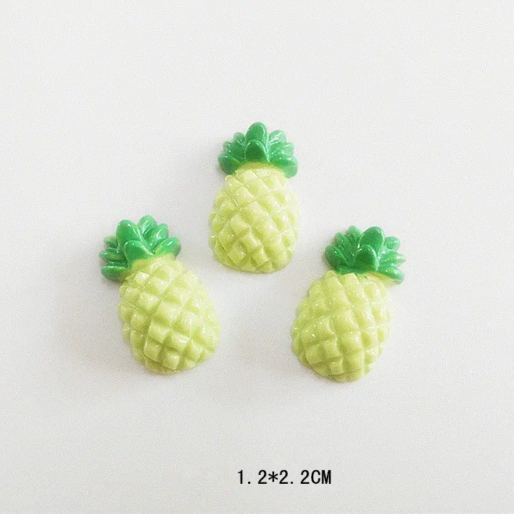 Green pineapple 10 шт. цветные фрукты плоские пластмассовые аксессуары DIY ювелирные изделия ожерелья для волос декоративный материал детское Искусство ремесло подарок ручной работы - Цвет: Green pineapple