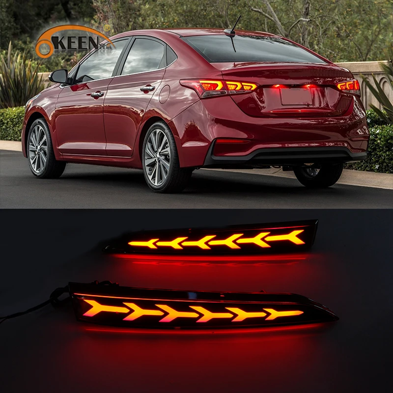 2 шт. светодиодные ламсветильник для заднего бампера Hyundai Accent 2018 2017|Фара авто в