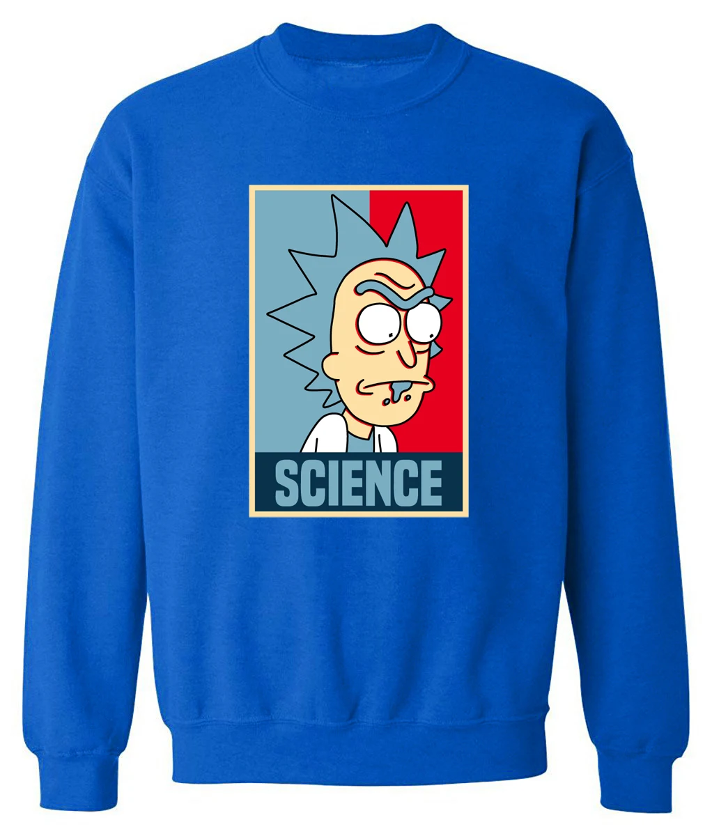 Забавные толстовки SCIENCE RICK AND MORTY с принтом, худи для мужчин, весенние флисовые пуловеры с длинными рукавами, мужские толстовки в стиле хип-хоп - Цвет: blue
