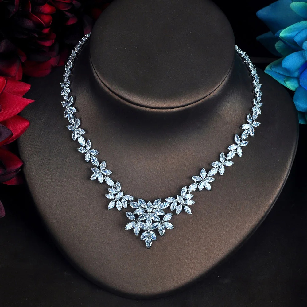 HIBRIDE Роскошные Ювелирные наборы для женщин набор украшений невесты Brincos Bijoux Mariage