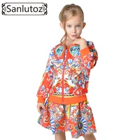 sanlutoz children girl clothing set toddler kids clothes 2016 winter autumn sport suit for girl brand tracksuit jacket dress