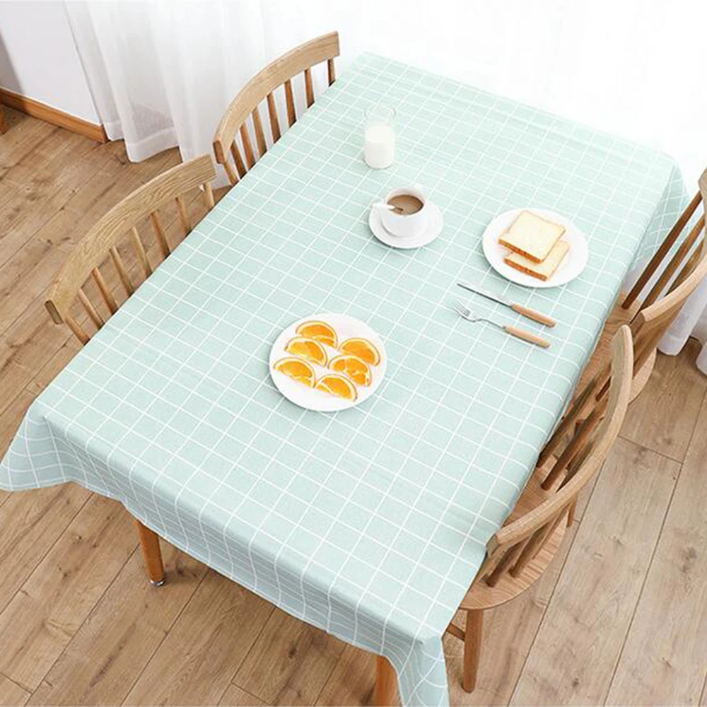 Прямоугольная скатерть из ПВХ 3 цвета/2 размера сетчатая с принтом маслостойкая