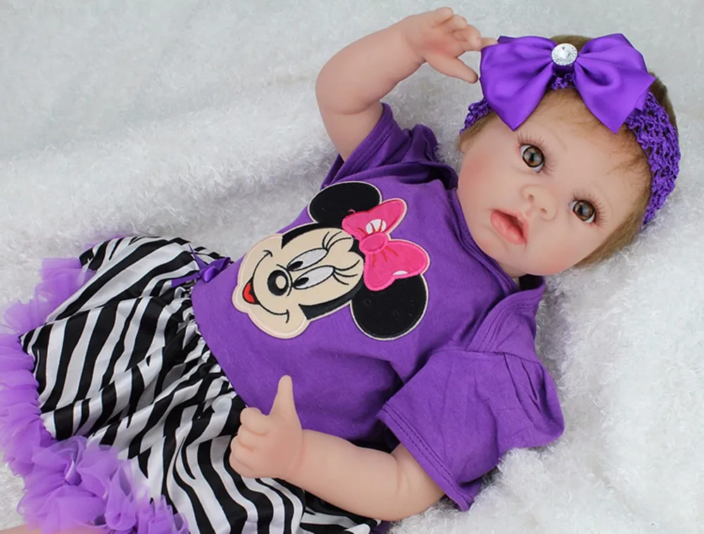 55 см 2" Reborn baby куклы игрушки силикона Винил новорожденных реалистичные ребенка с одеждой и соску детский день рождения игрушки Brinquedos
