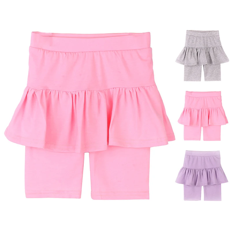 Стильные летние детские штаны Детские повседневные леггинсы юбка для маленьких
