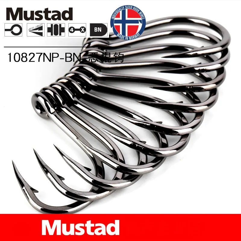 Рыболовные крючки Sharpen Mustad 10827 4X прочные рыболовные Колючая приманка круглый