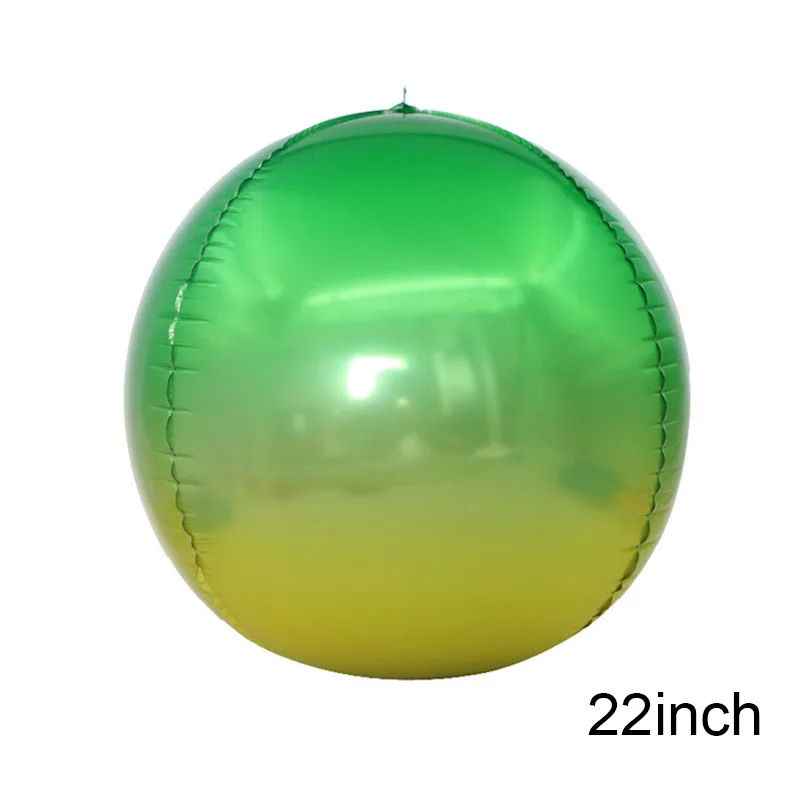Gradient Green 1 шт. розовое золото 4D 22 дюймов круглые шары из алюминиевой фольги градиентный цвет металлические шары для свадьбы и дня рождения Детские вечерние украшения - Цвет: Gradient Green