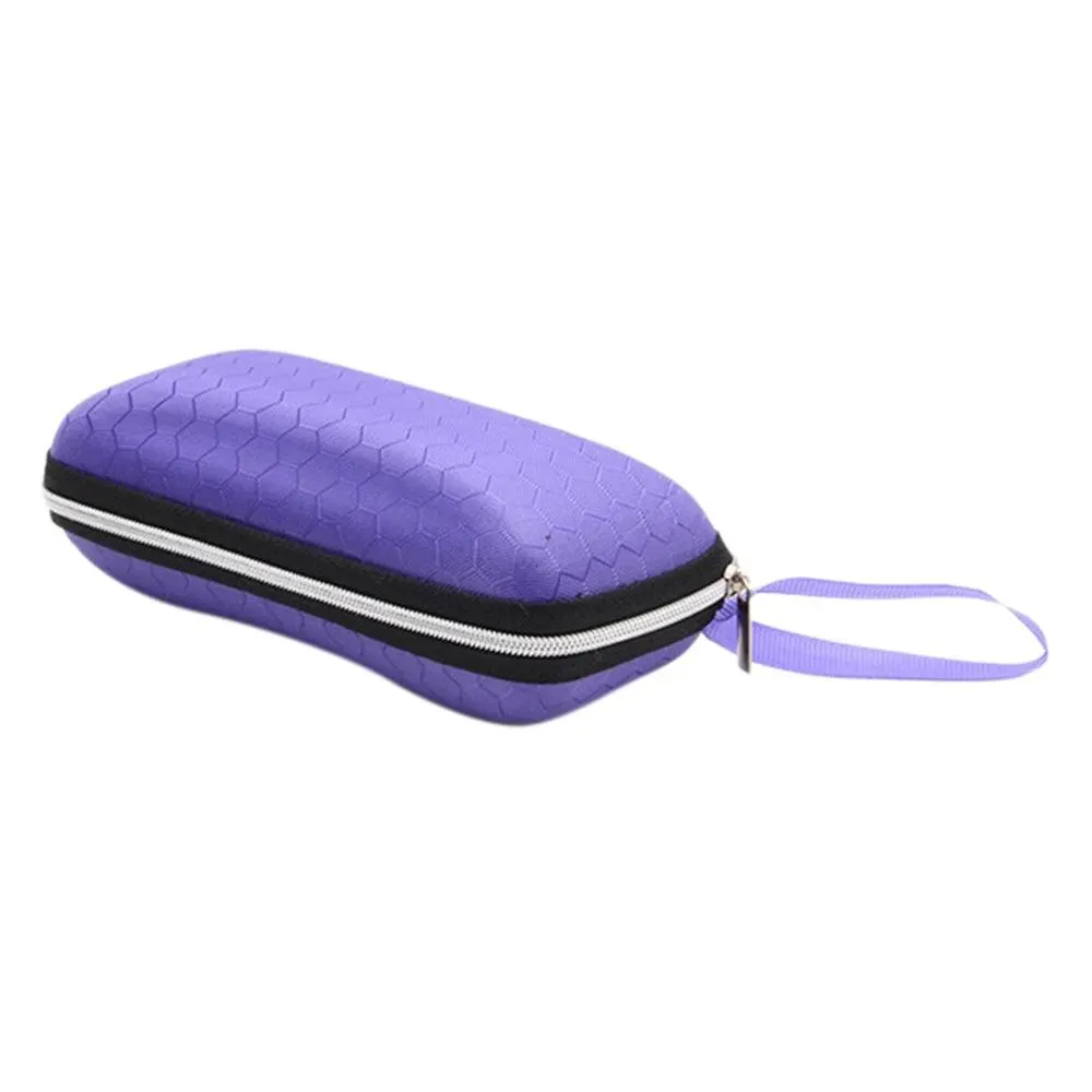 Purple 1 шт. портативный чехол для солнцезащитных очков с держателем, коробка для очков со шнурком на молнии, защитная коробка для очков для мужчин и женщин, высокое качество - Цвет: Purple