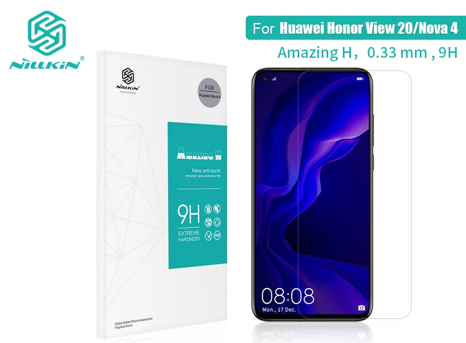 Защитная пленка для экрана для huawei Honor View 20 6,4 ''NILLKIN Amazing H/H+ PRO/XD CP+ MAX из закаленного стекла для huawei Nova 4
