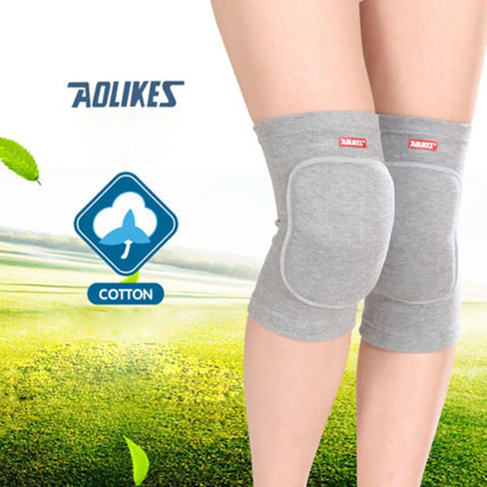 Grey AOLIKES 1 пара наколенники для волейбола танцевальный футбол скейт наколенники защита спортивной безопасности наколенники для тренировок наколенники - Цвет: Grey