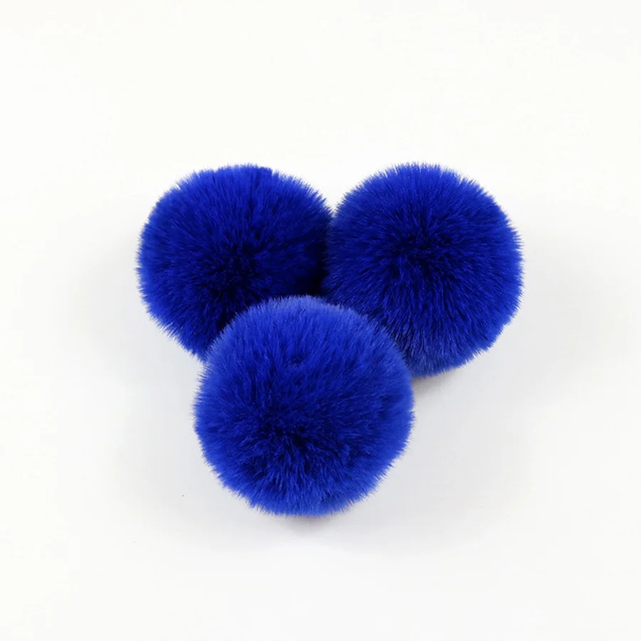 royal blue 70 мм 10 шт./пакет с искусственным с мехом кролика помпон набор «сделай сам» для Костюмы шарф и пушистой плюшевой ткани с пушистым помпоном мяч для обуви, сумок и красивый корабль - Цвет: royal blue
