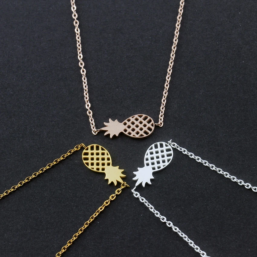 Minimalism Pineapple Bracelet For Women Dainty Gifts BFF Jewelry Stainless Steel Rose Gold Chain Femme | Украшения и аксессуары