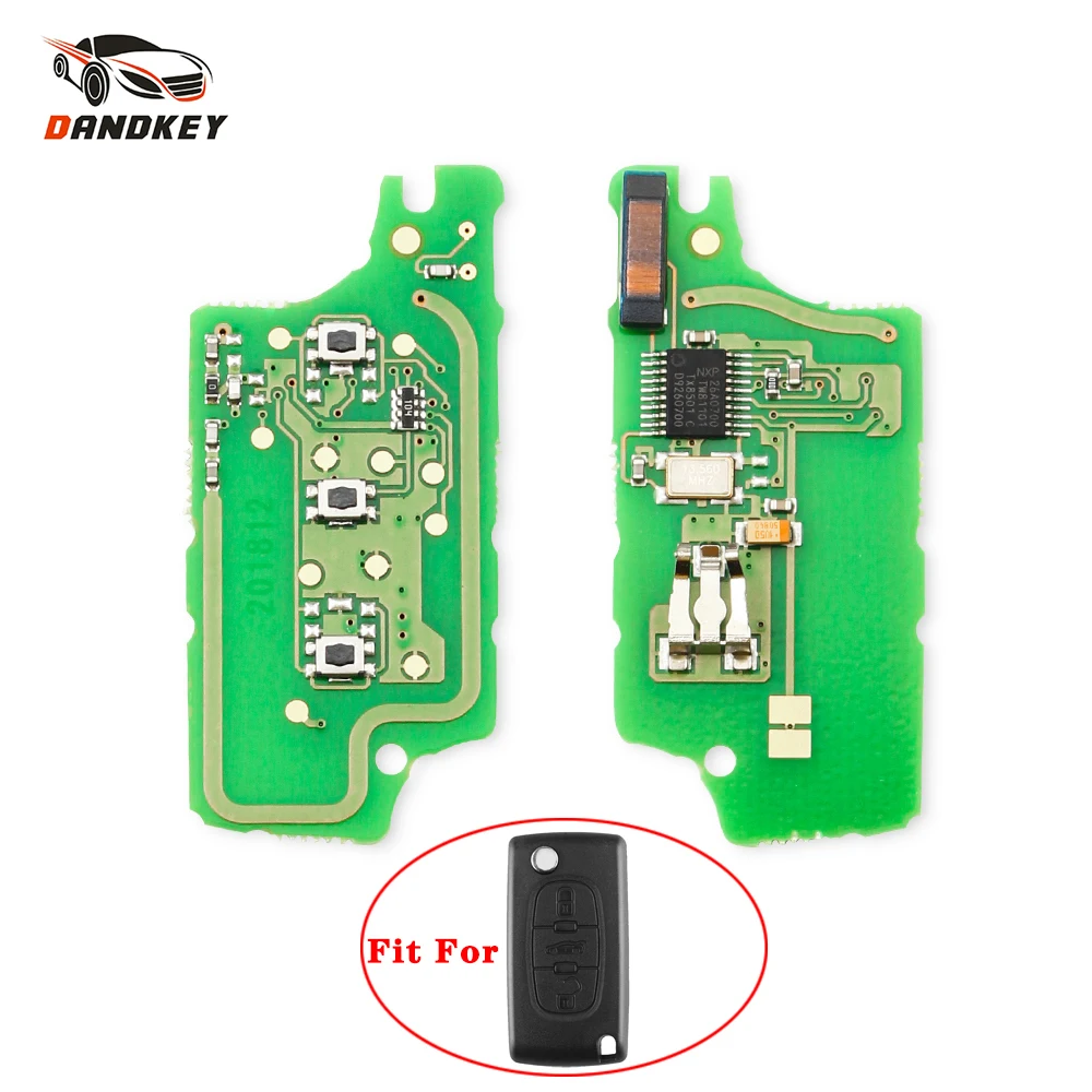 

Удаленный ключ Dandkey ASK, Электронная Печатная плата для Peugeot 407 407 307 308 Citroen C2 C3 C4, 3 кнопки, чип Ce0536 433 МГц ID46