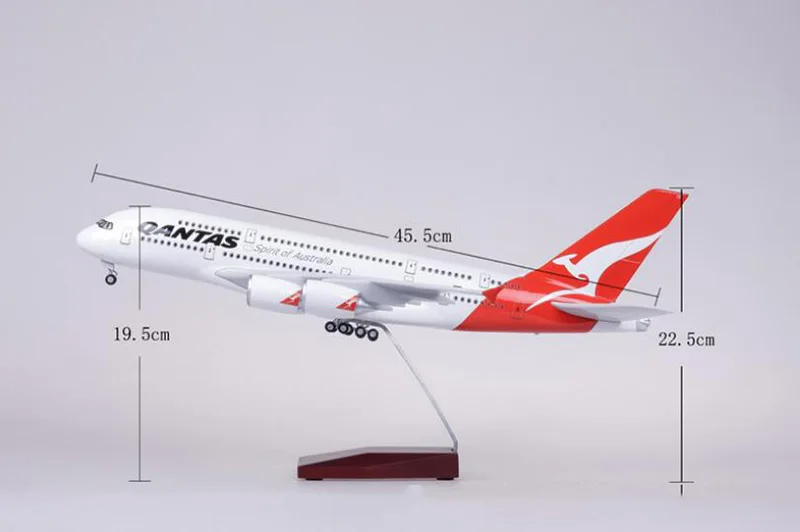 1/160 масштаб 50,5 см самолет Airbus A380 QANTAS авиакомпания Модель W светильник и колесо литой пластик смолы самолет для сбора