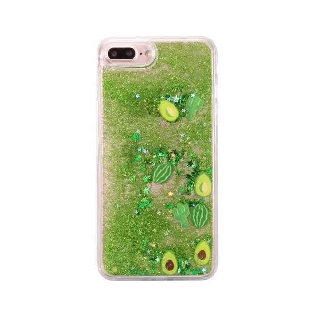 3D Блестящий чехол для телефона с арбузом и авокадо IPhone X XS 10 8 7 6 6S Plus задняя крышка |
