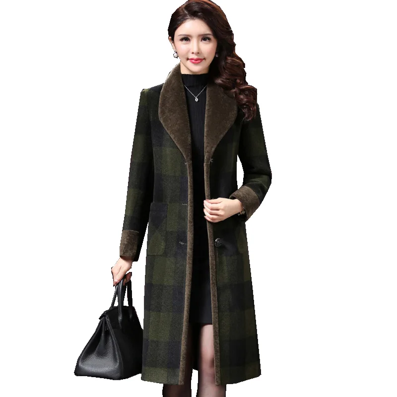 Пальто шерстяное длинное приталенное в Корейском стиле Осень-зима
