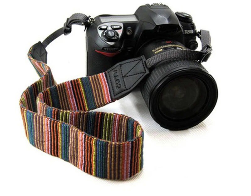 Ремешок для камеры Samsung Canon Nikon CSLR DSLR D3400 D3300 D3200 700D 600D с цветными полосками мягкий