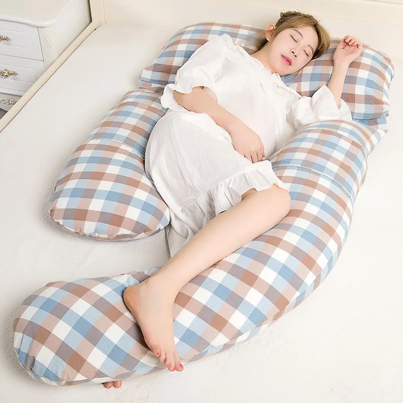 Супер мягкая Подушка для беременных из хлопчатобумажной ткани простой стиль U