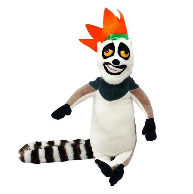 lemur 6 стилей мультфильм мадагаскар плюшевые игрушки Мадагаскар мультфильм рисунок Лев Жираф Пингвин Зебра кукла бегемотик дети ребенок вентилятор милый подарок - Цвет: lemur