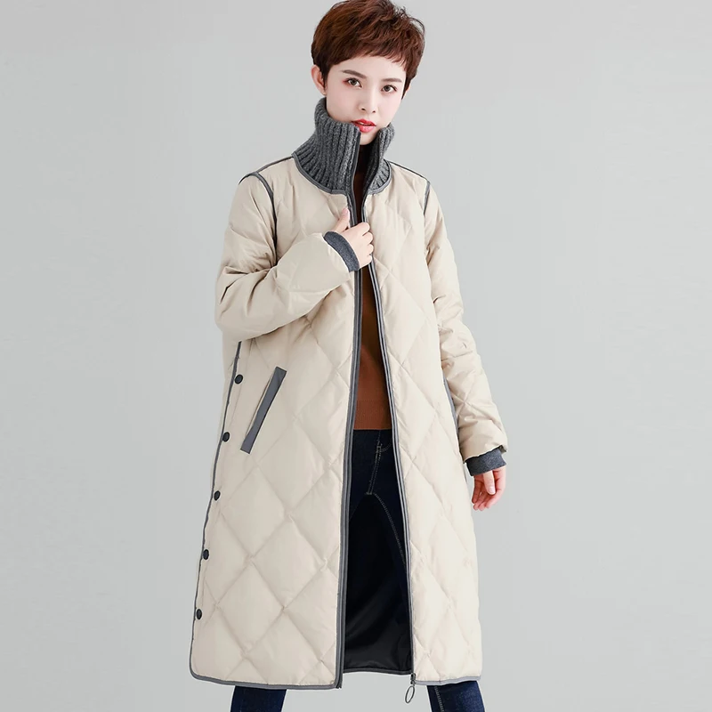 

Winter Down Jacket Women 90% Duck Down Jacket Women Female Casual Long Coat Plus Size Loose Down Parkas Outwears YP2128