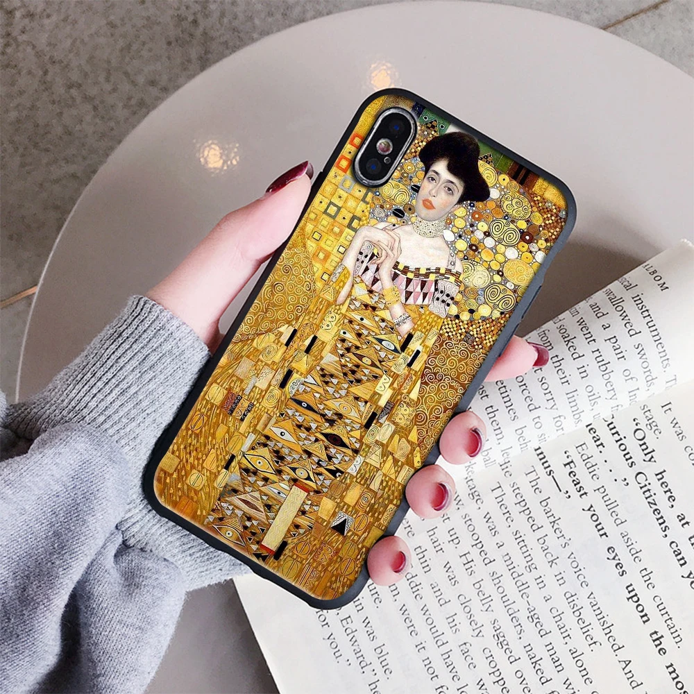 Мягкий силиконовый чехол Gustav Klimt с рисунком поцелуя чехол для iPhone 5 5S SE 6 6S Plus XR XS Max 7 8 Plus X 10
