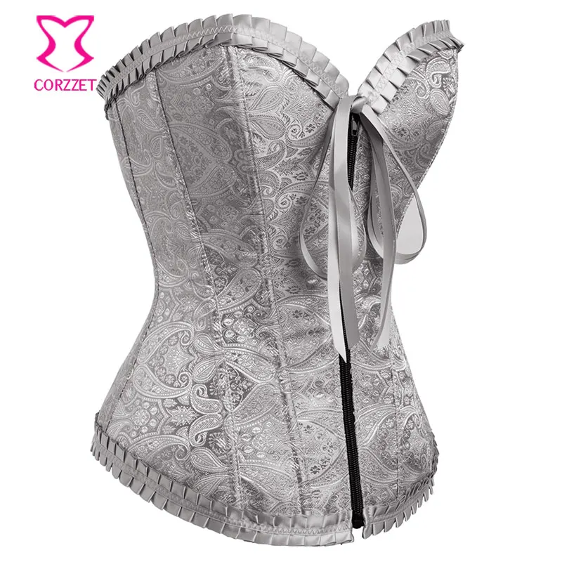 Женский корсет бюстье Burlesque из парчи с узорным рисунком обвалом укороченный Топ