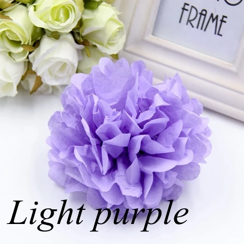 Light purple 3/6/9 шт. " 8" 1"(15 см, 20 см, 25 см) Смешайте Цвет декоративные ткани Бумага Pom с цветочным узором на свадьбу, мяч для Свадебная вечеринка украшения дома - Цвет: Light purple