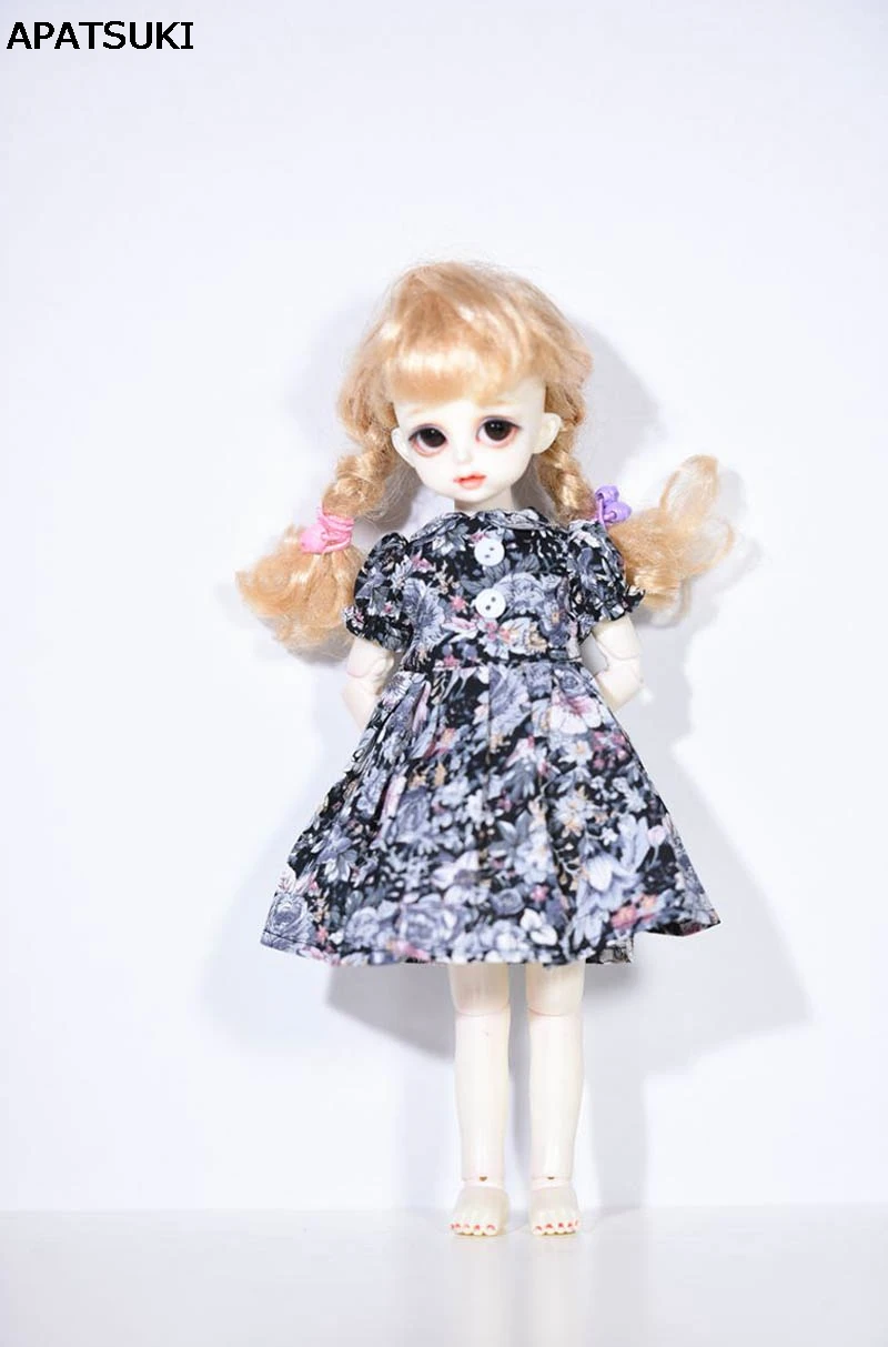 Темно синий цветочный платье куклы для Blythe doll Одежда Платье пачка наряды Блит 1/6