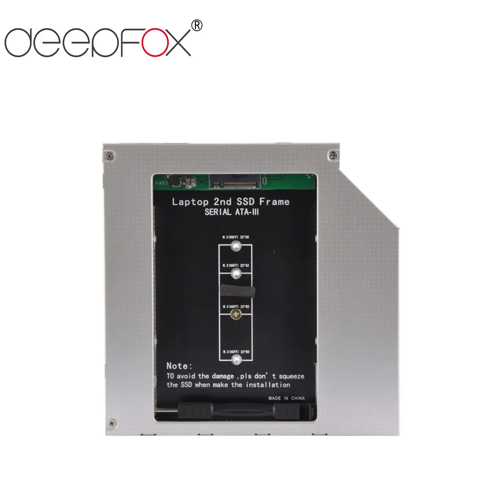 DeepFox алюминиевый NGFF M.2 M2 2nd HDD Caddy 12,7 мм SATA 3 Optibay жесткий диск корпус адаптер DVD HDD 2,5 SSD чехол для ноутбука