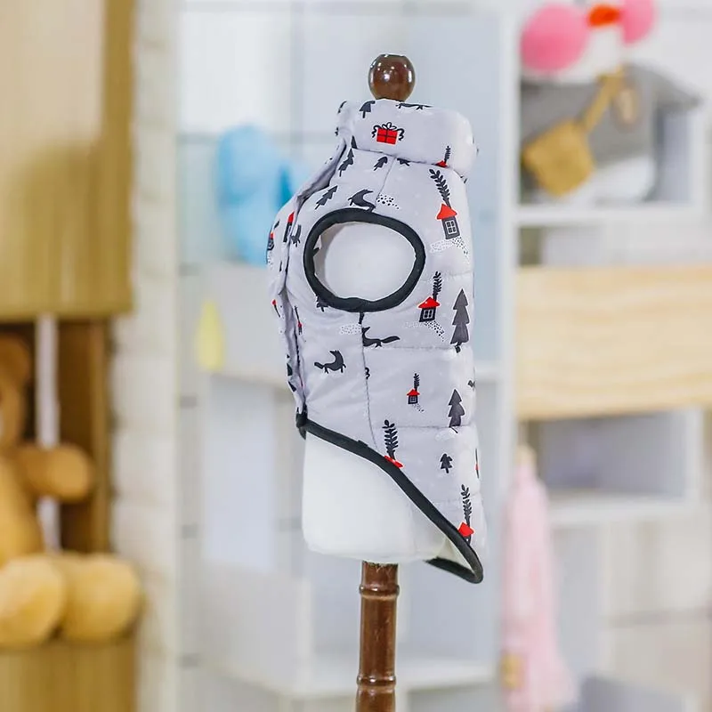 Новая зимняя одежда для собак, одежда для снежной сцены, хлопковые парки с принтом, дышащие удобные пальто для домашних животных, для маленьких щенков, собак и кошек, 18