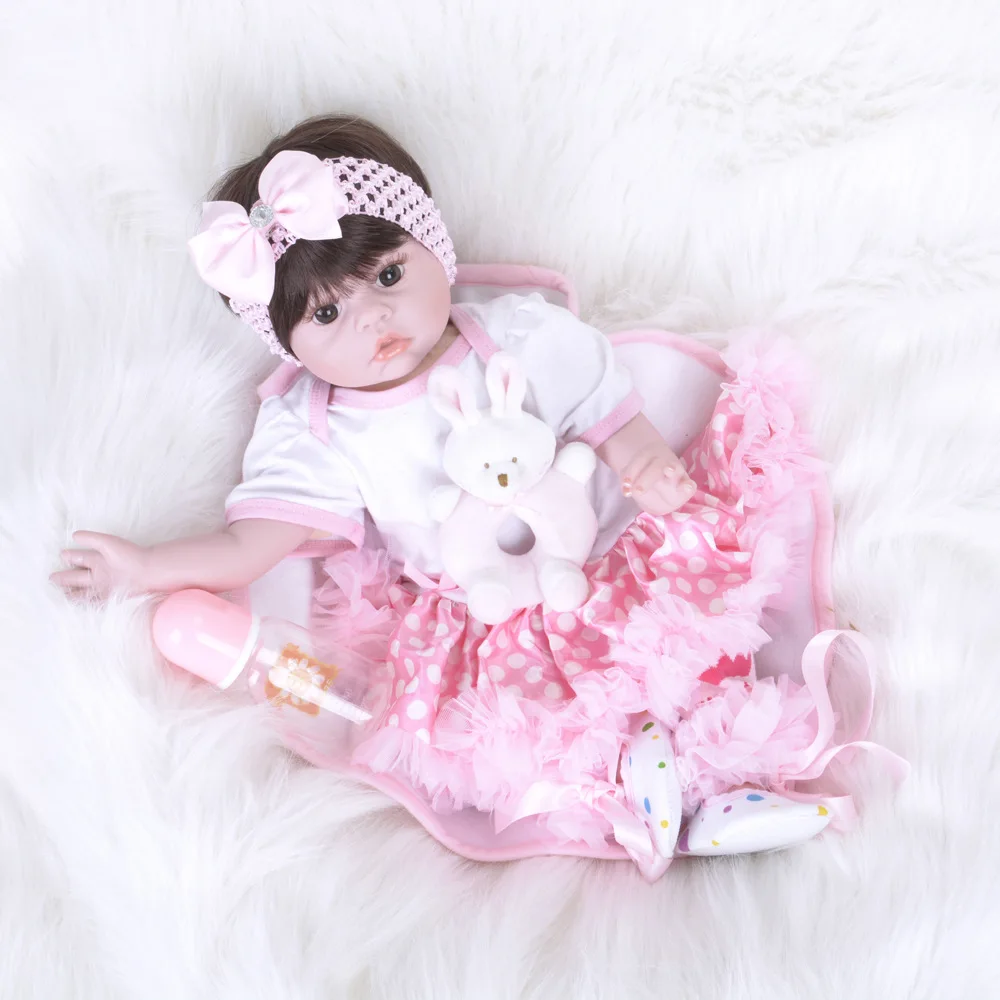 55 см силиконовые куклы Reborn Baby мягкие реалистичные Bebe для девочек живые настоящие