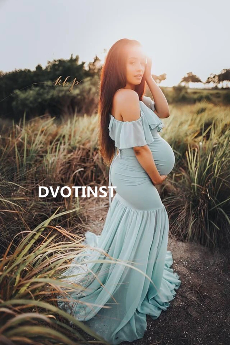 Dvotinst женское платье для фотосессии платья беременных мягкое с открытыми плечами