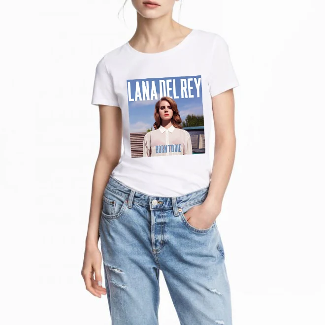 Женская футболка свободного кроя с круглым вырезом lana del rey печатная Футболка