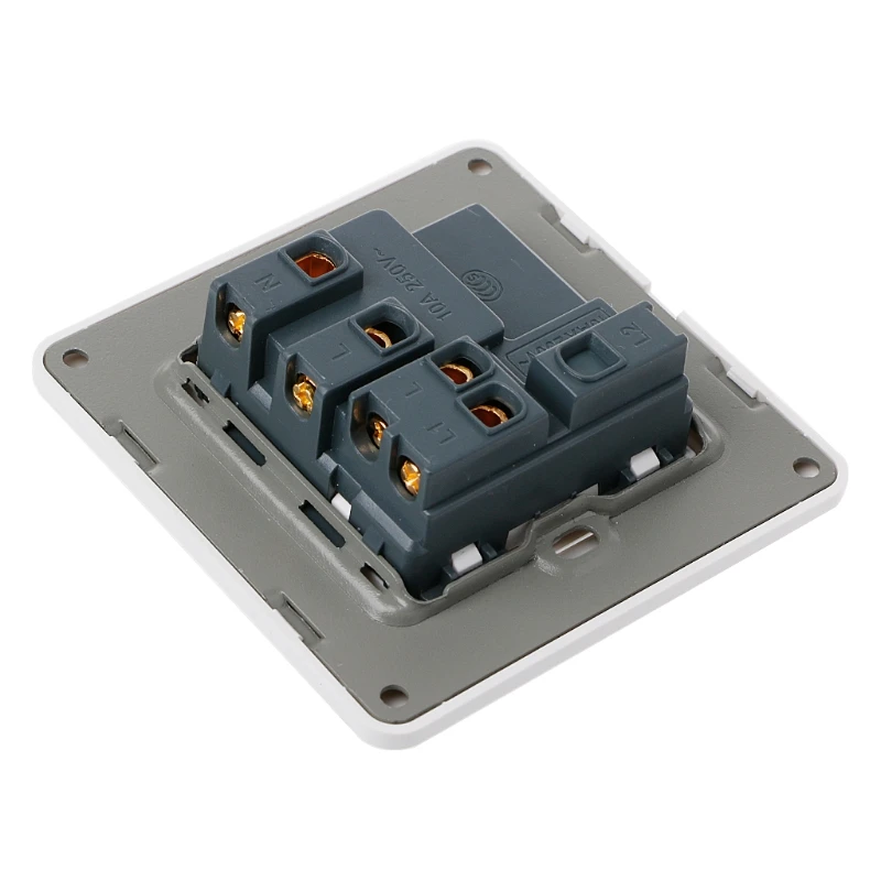 

2 Hole 250V 10A Universal Power Socket With 1 Gang 2 Way Light Switch Porcelain White 86x86mm PC