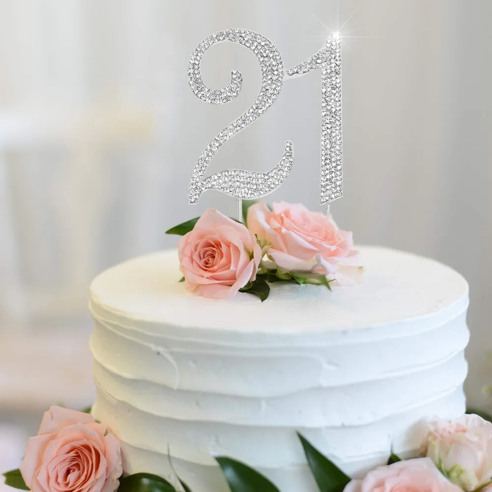 Hatcher lee Bling Crystal 21 день рождения торт Топпер лучший Keepsake | 21st украшения для