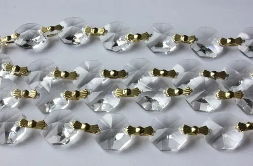 

5 METERS CLEAR GLASS CHANDELIER WEDDING CRYSTAL LAMP BEAD CHAIN PRISMS