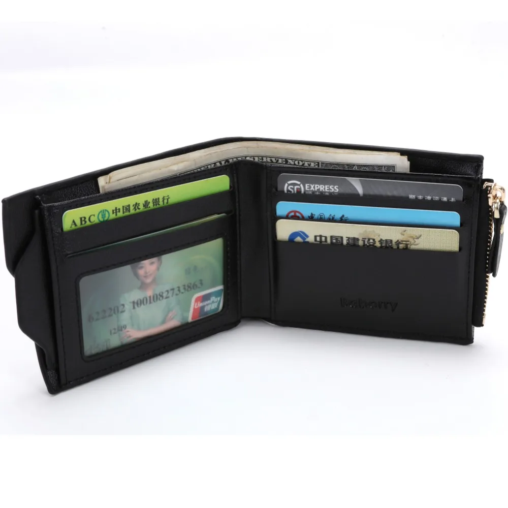 Baborry Искусственная кожа Для мужчин бумажник моды молния монета карман бренд два