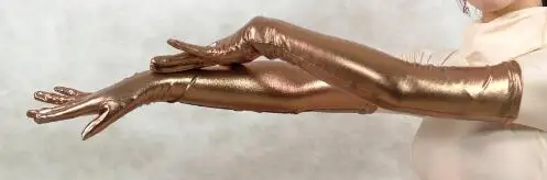 Женские Блестящие Розовые металлические сексуальные перчатки ФЕТИШ УНИСЕКС zentai