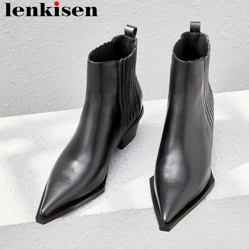 Lenkisen Европейские стильные слипоны из коровьей кожи новинка модные женские