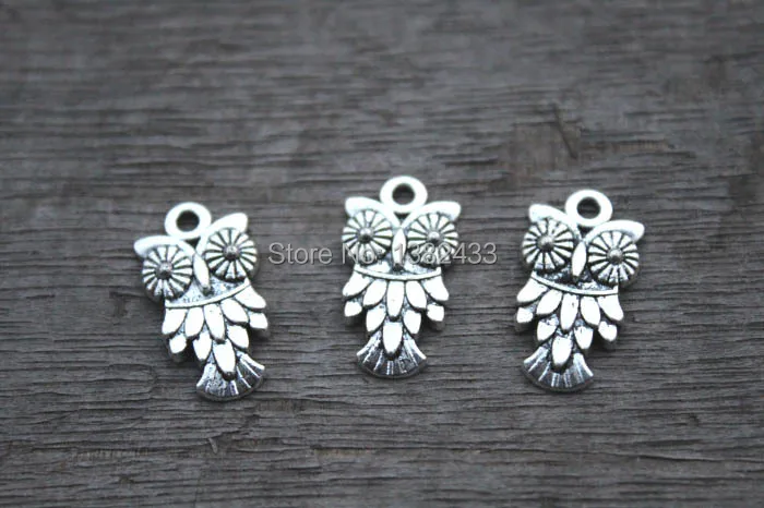 

20pcs Mini Owl Charms -Antique silver Bird Beads and Charms Pendants 11x20mm